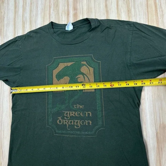 Y2K Lord Of The Rings T Shirt Green Dragon Green Medium Inn Song Short Sleeve - Picture 5 of 8